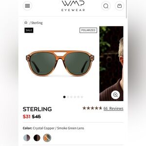 WMP men’s aviator model Sterling sunglasses excellent condition